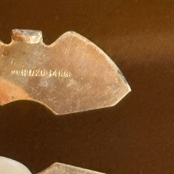 Two Vintage 14 karat gold filled men’s button covers engraved with JOE - Picture 3 of 6